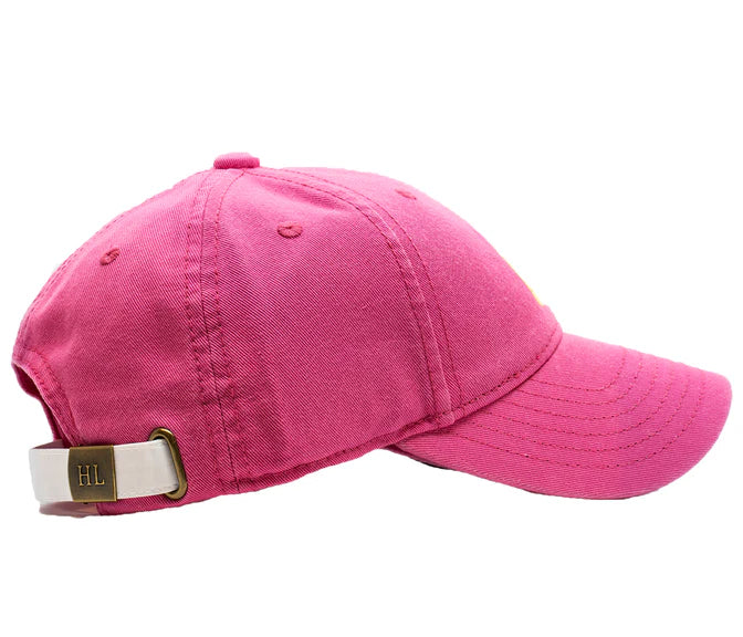 Harding Lane Kids Lemon Baseball Hat in Bright Pink