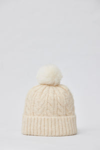 ALPINE CABLE BEANIE WITH POM