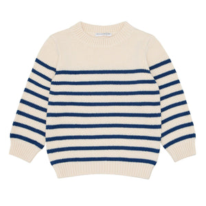 Minnow Breton Stripe Sweater in Cream/Navy
