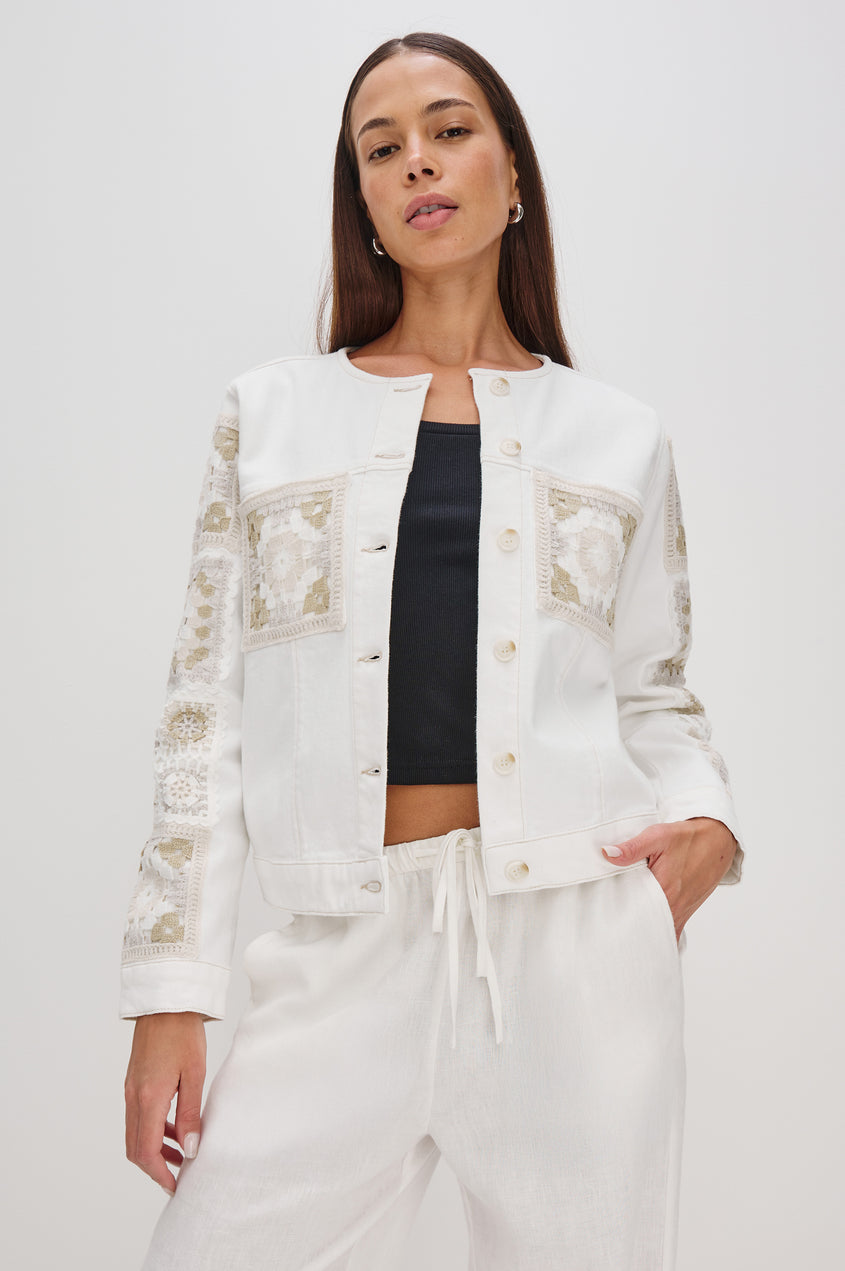 Rails Lido Jacket in Vintage Ecru Crochet