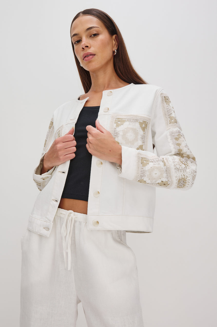 Rails Lido Jacket in Vintage Ecru Crochet