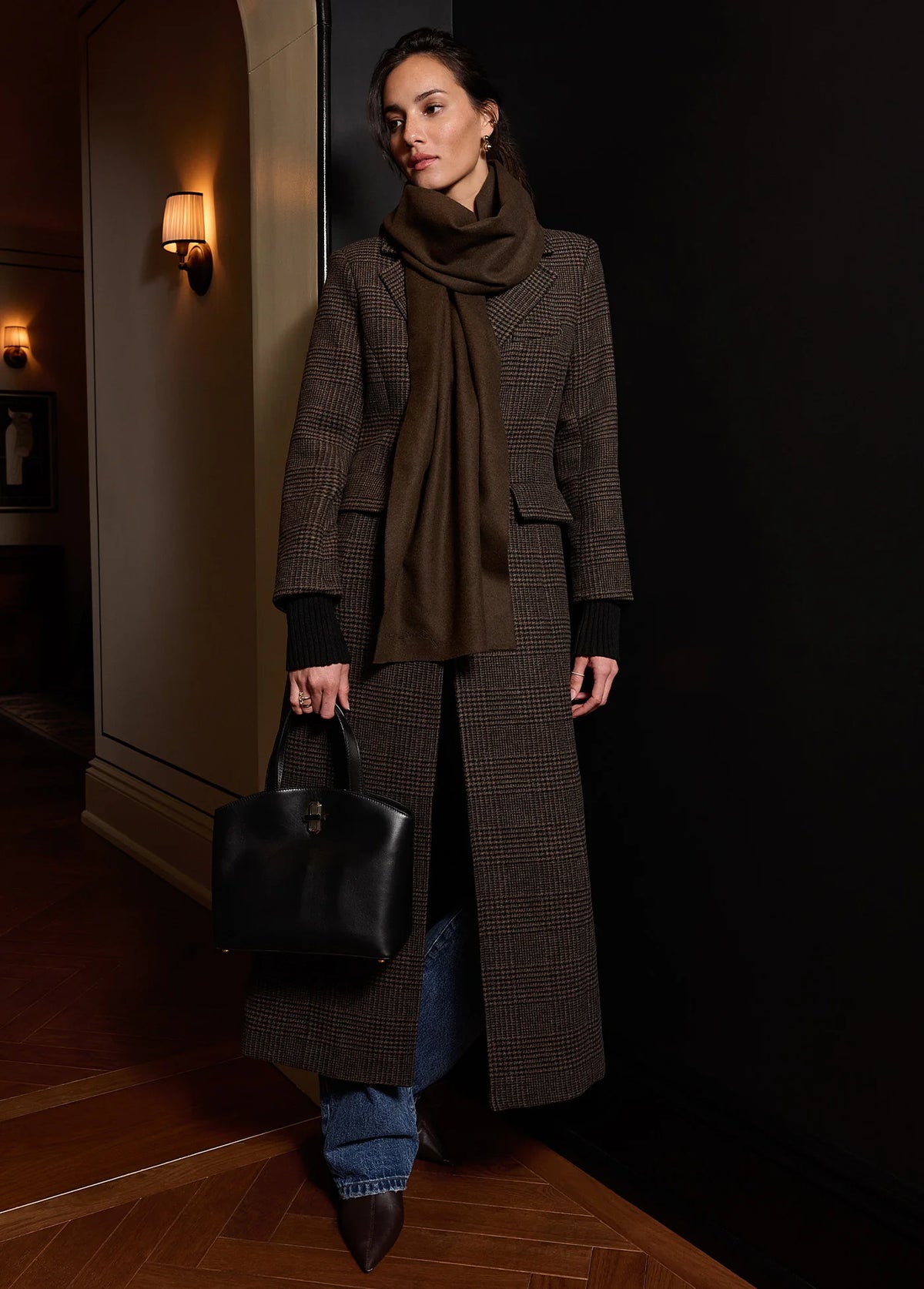 Favorite Daughter The City Coat in Ganache Houndstooth