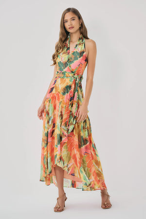 Hutch Fredy Wrap Dress in Hothouse Tropical