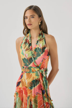 Hutch Fredy Wrap Dress in Hothouse Tropical