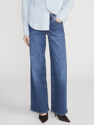 Frame Low Rise Slim Palazzo Jean in Femma