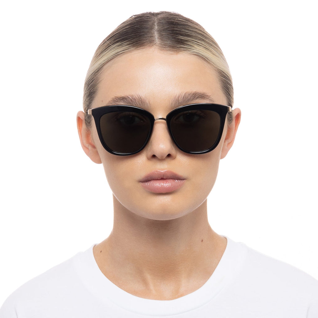 Le Specs Caliente Sunglasses in Black and Gold