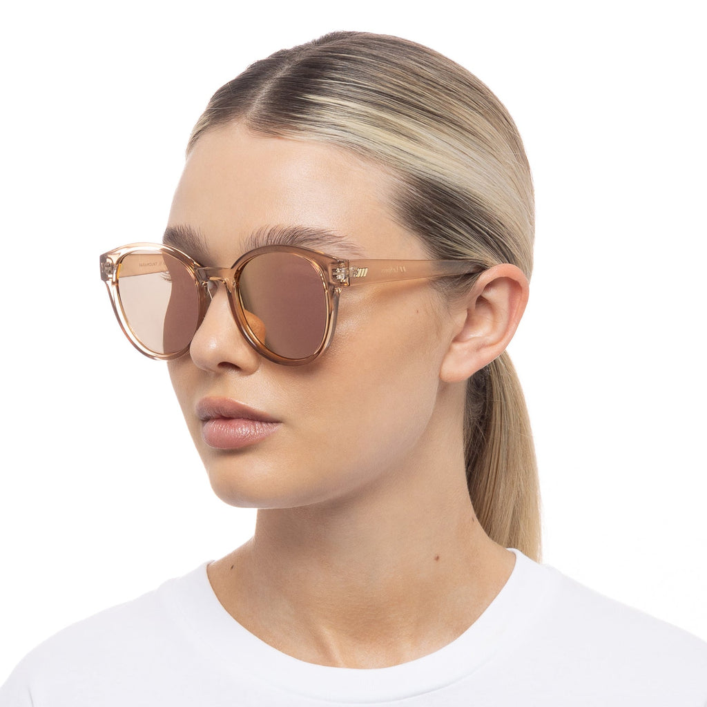 Le Specs Paramount Sunglasses in Tan/Mirror