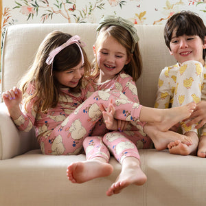 Pink Chicken Bamboo Pajama Set in Chicks