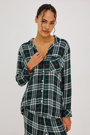 Rails Luna Pajama Set in Evergreen Fuschia