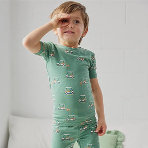 Petit Lem Short Sleeve Pajama Set in Golf Carts
