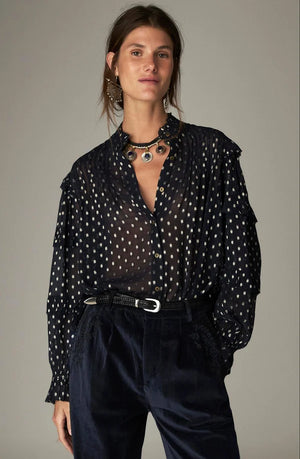 Maison Hotel Simona Blouse in Sienna Navy