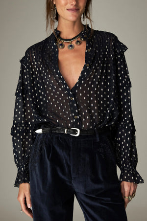 Maison Hotel Simona Blouse in Sienna Navy
