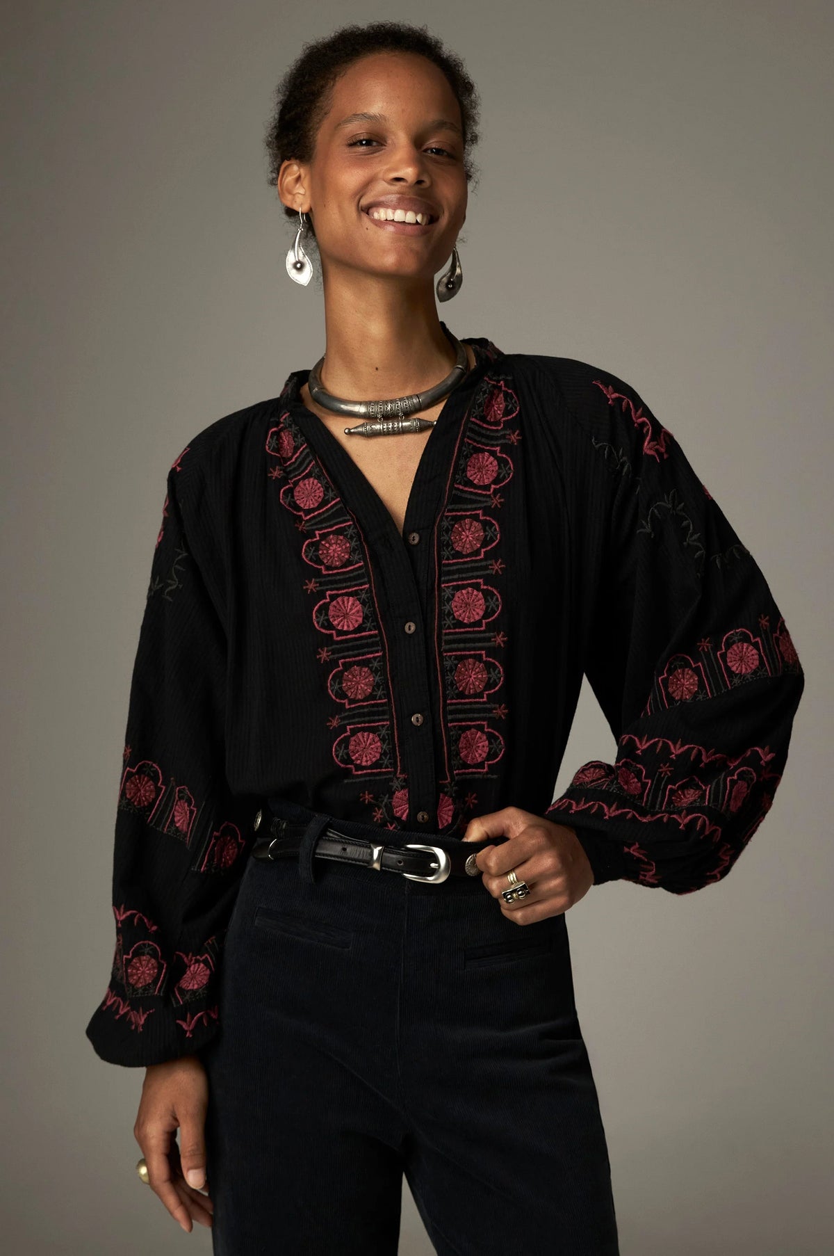 Maison Hotel Davinia Blouse Rose Fireworks