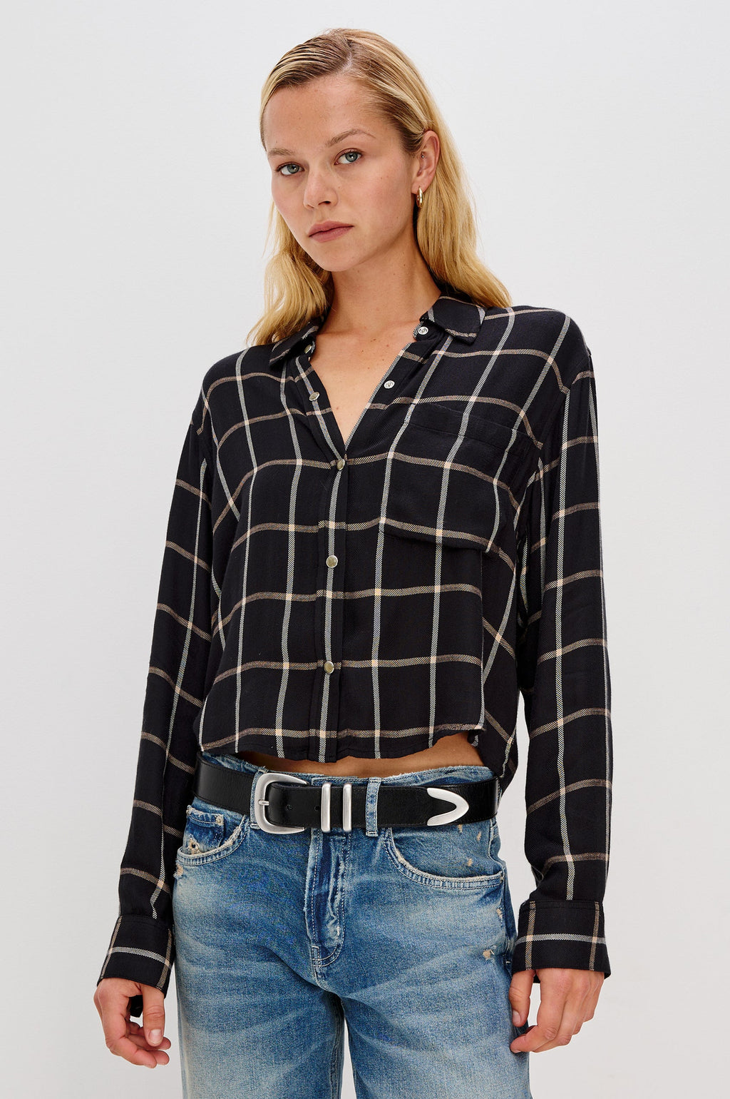 Rails Malin Button Down Shirt in Onyx Sand Birch
