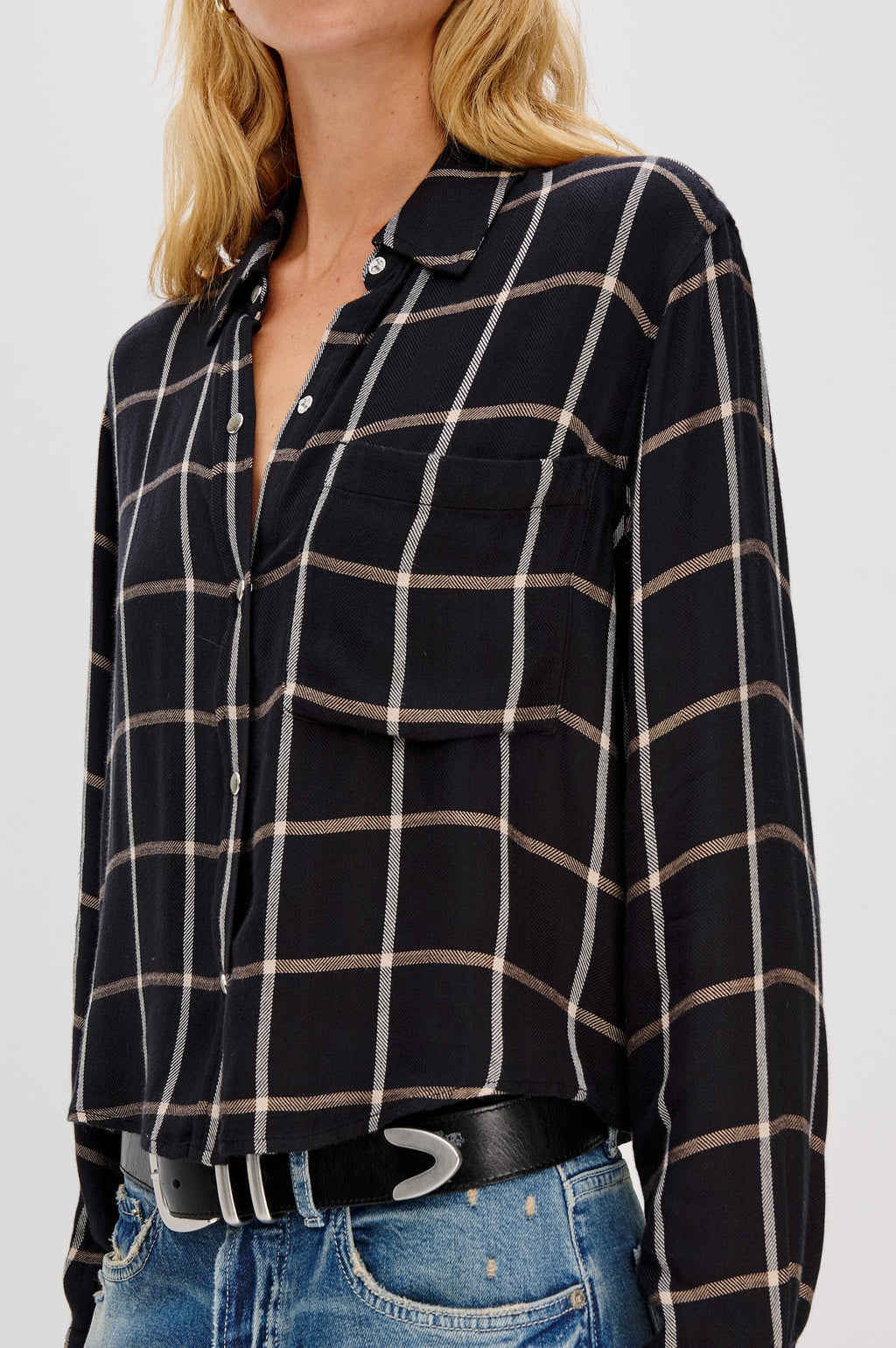 Rails Malin Button Down Shirt in Onyx Sand Birch