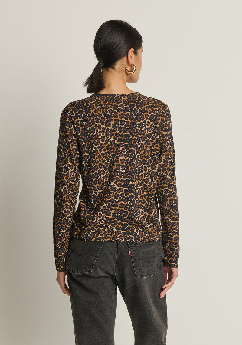 Nation Marion Twist Front Tee in Winter Leopard