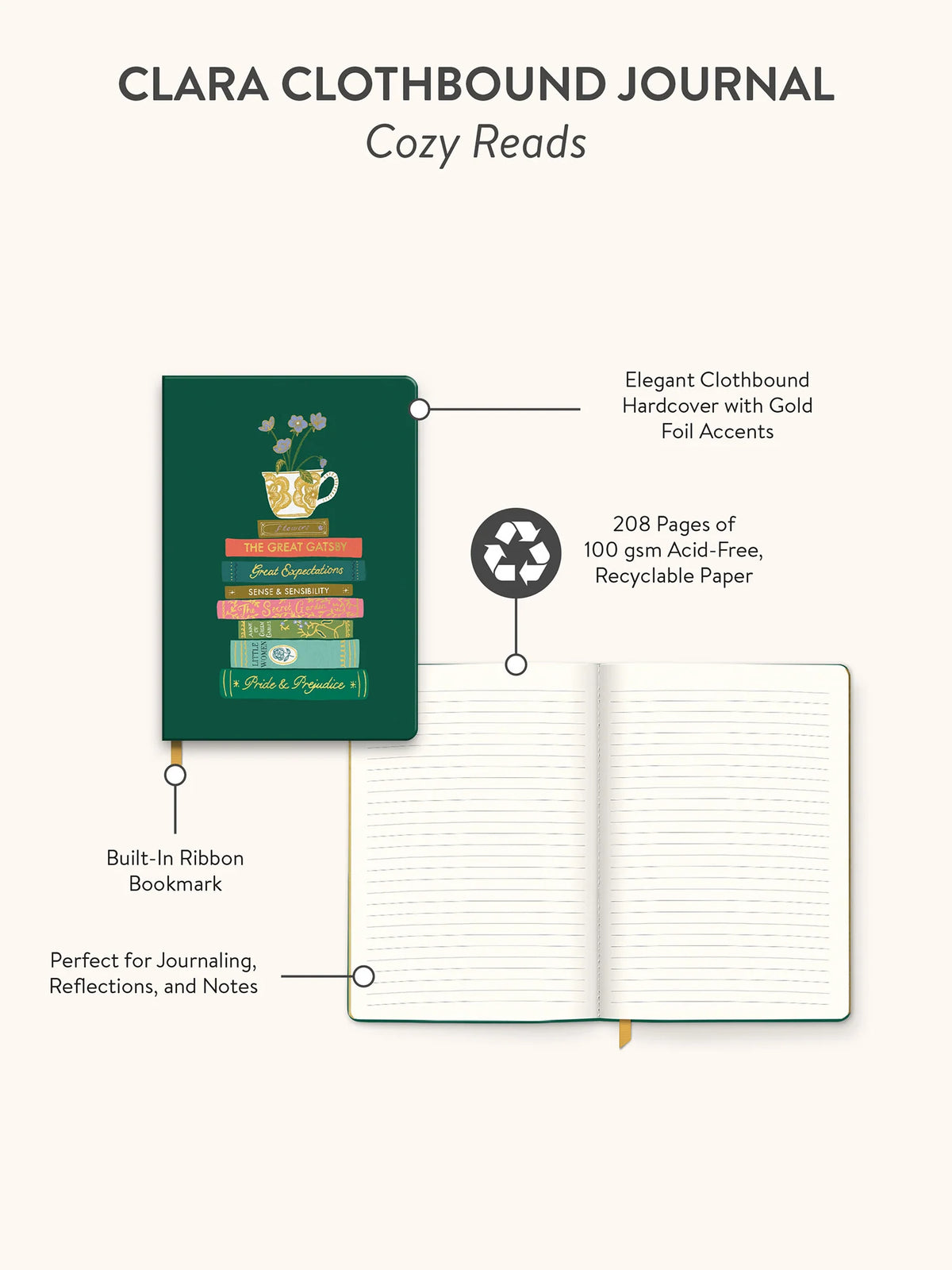 Studio Oh! Cozy Reads Clara Clothbound Journal