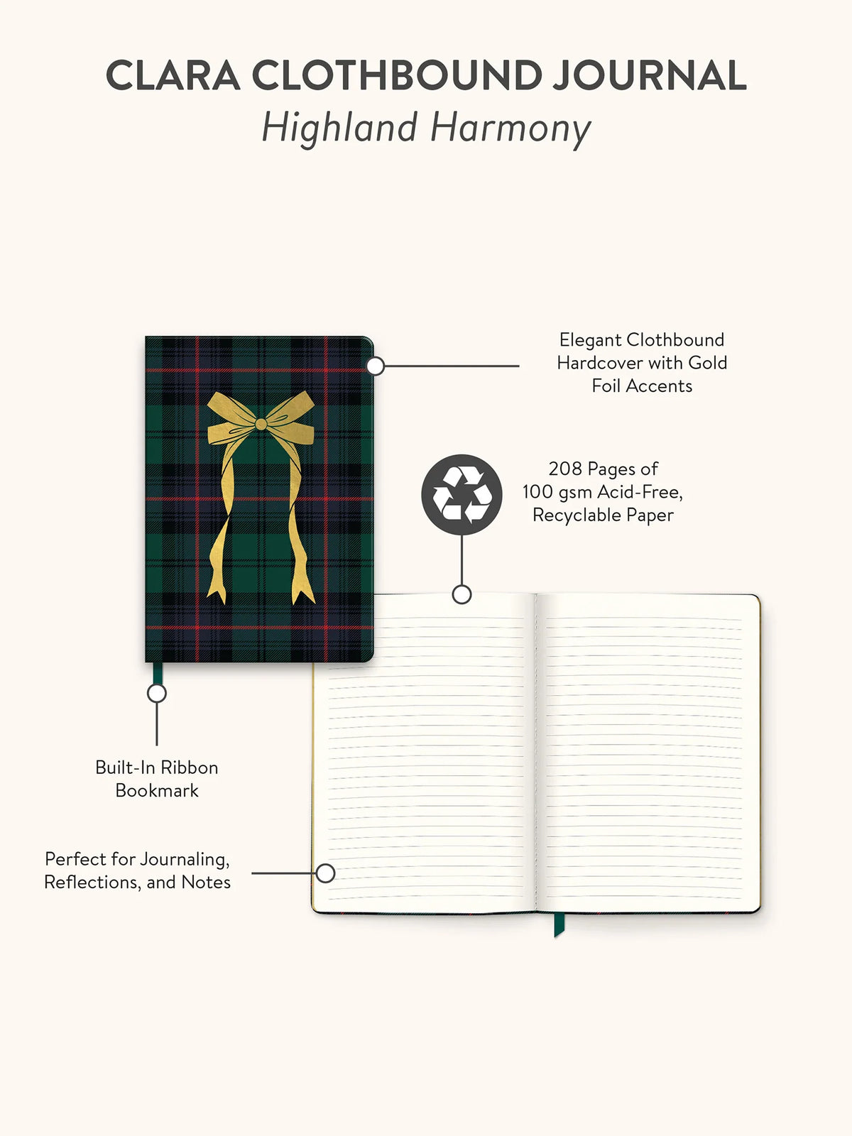 Studio Oh! Highland Harmony Clara Clothbound Journal