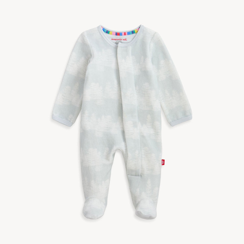Magnetic Me Velour Footie in Birch Trees