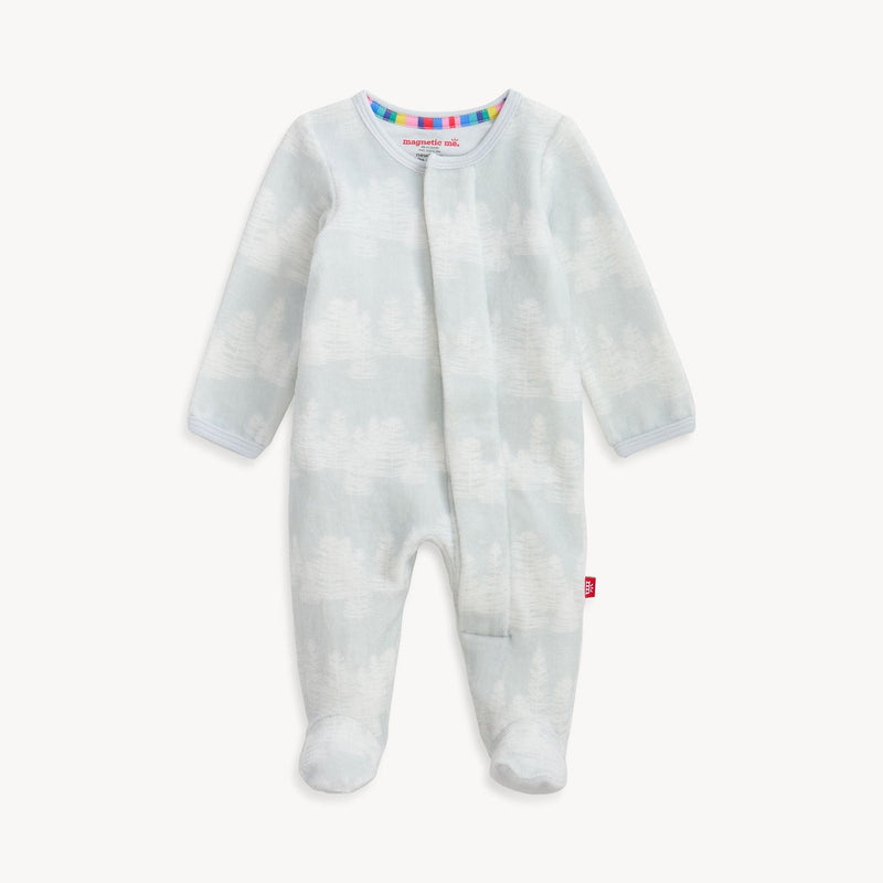 Magnetic Me Velour Footie in Birch Trees