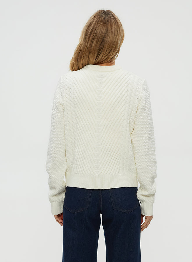 Michael Stars Joslyn Crew Neck Pullover Sweater in Cream
