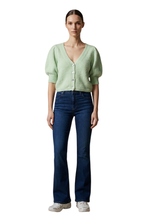 American Dreams Manda Alpaca Short Sleeve Cardigan in Mint