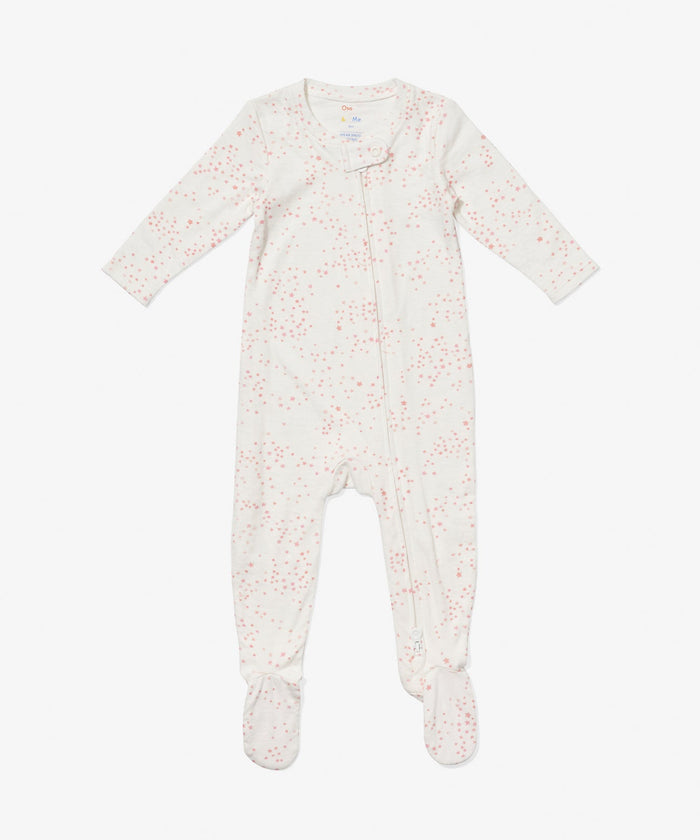 Oso & Me Marley Zip Footie in Rose Star