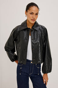 Rails North Jacket in Black Faux Leather