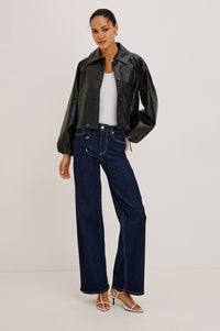 Rails North Jacket in Black Faux Leather