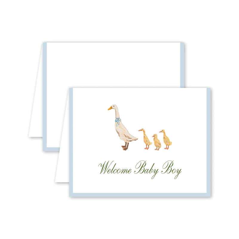 Dogwood Hill Cottagecore Duckling Baby Card in Blue