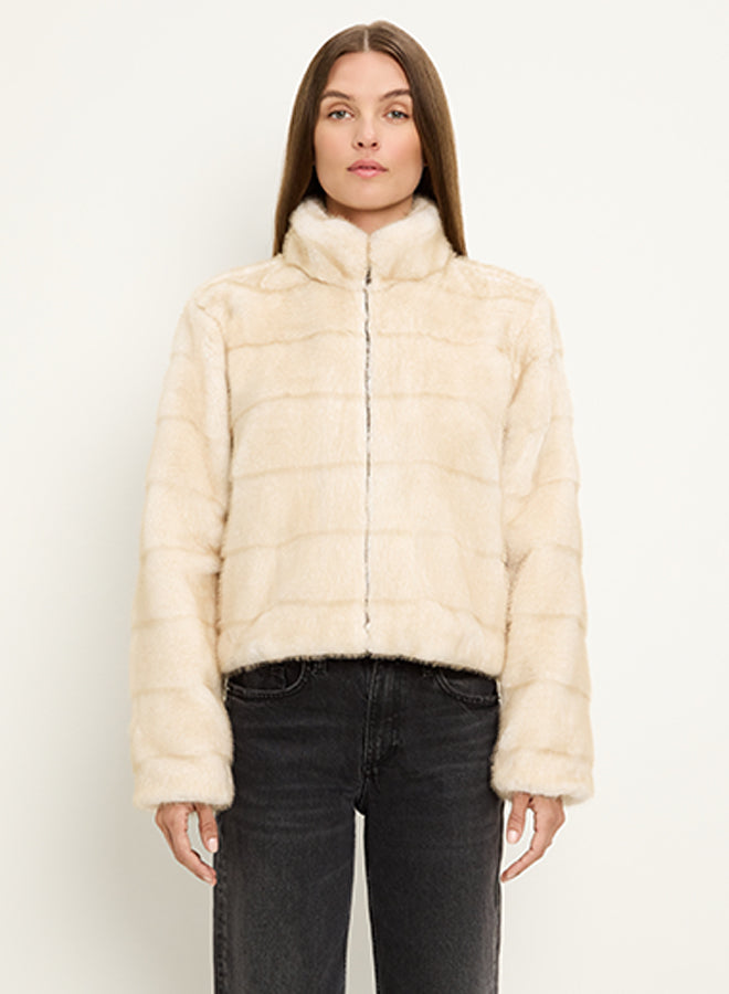 UMA CROP FAUX FUR JACKET