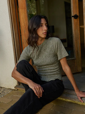 Nation Olivia Smocked Tee in Tossed Petals