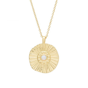 fyb Opal Sunburst Pendant in Gold