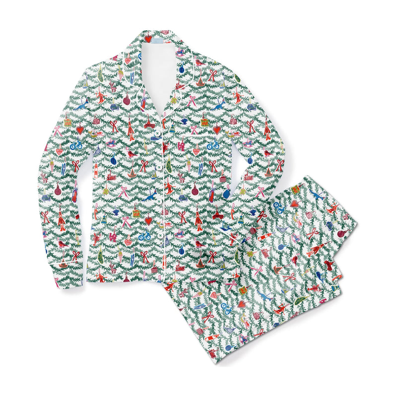 Joy Street Women's  Long Pajama Set in Oh Christmas Tree