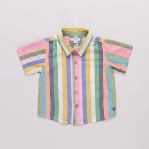 Pink Chicken Boys Jack Shirt in Parade Stripe