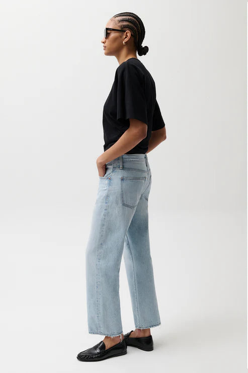 Pistola Lexi Mid Rise Bowed Straight Jean in Dolce Vita