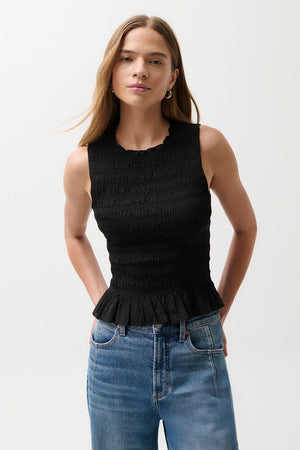Pistola Phoebe Smocked Tank in Black