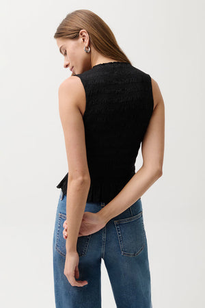 Pistola Phoebe Smocked Tank in Black
