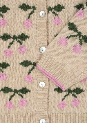 Konges Slojd Belou Collar Knit Cardigan in Cherry