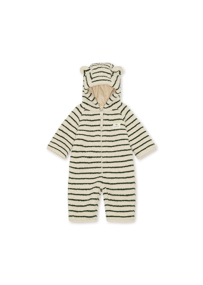 Konges Slojd Jody Teddy Onesie in Green Stripe