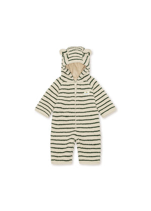 Konges Slojd Jody Teddy Onesie in Green Stripe