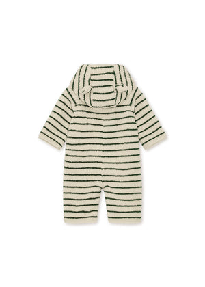 Konges Slojd Jody Teddy Onesie in Green Stripe