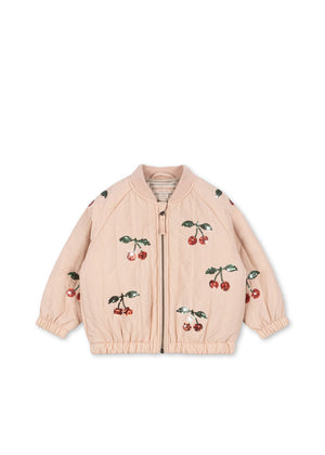 Konges Slojd Juno Sequin Bomber Jacket in Cameo Rose Cherries