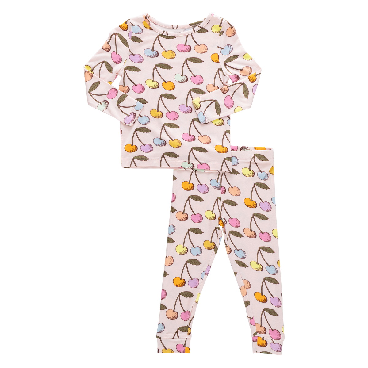 Pink Chicken Bamboo Pajama Set in Cloud Pink Cherry