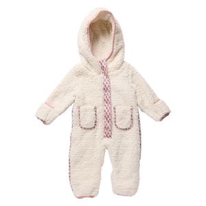 Pink Chicken Baby Girls Pramsuit in Cream
