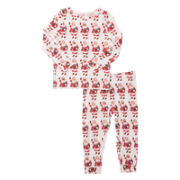 Pink Chicken Bamboo Pajamas in Vintage Santas