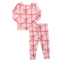 Pink Chicken Bamboo Pajamas in Pink Present Bow