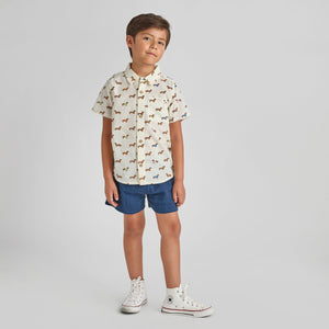 Pink Chicken Boys Jack Shirt in Dachshunds in Sweaters