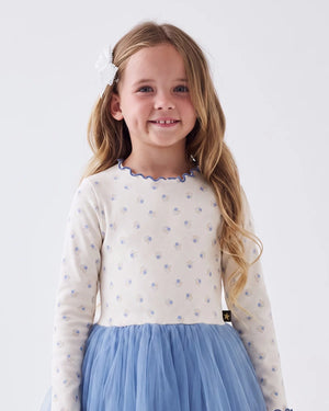 Petite Hailey Prom Flower Tutu Dress in Cream F