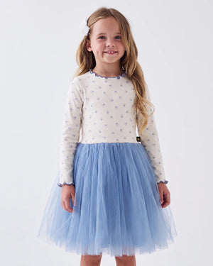 Petite Hailey Prom Flower Tutu Dress in Cream F